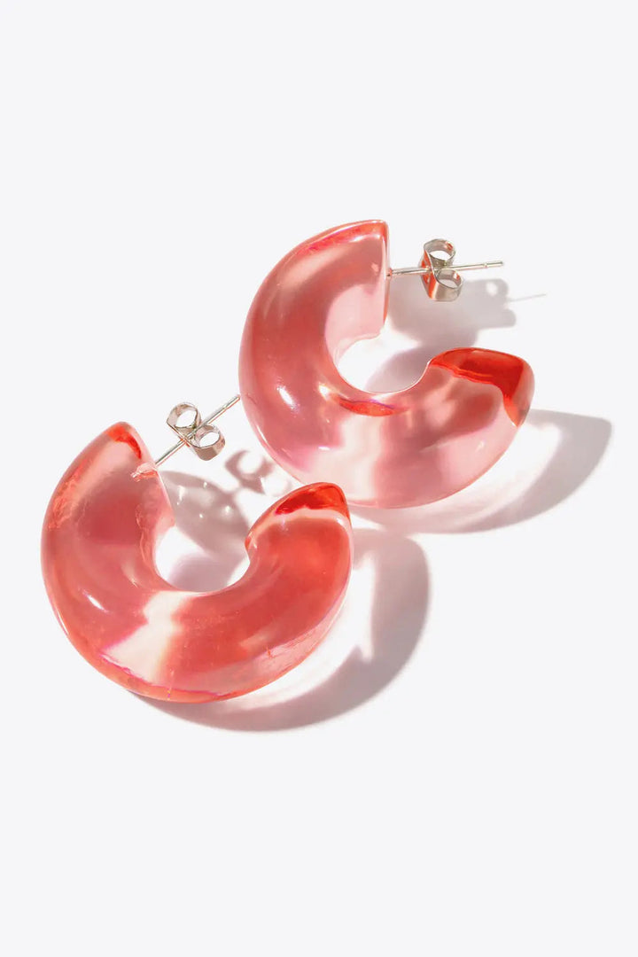 Resin C-Hoop Earrings LOVCIA