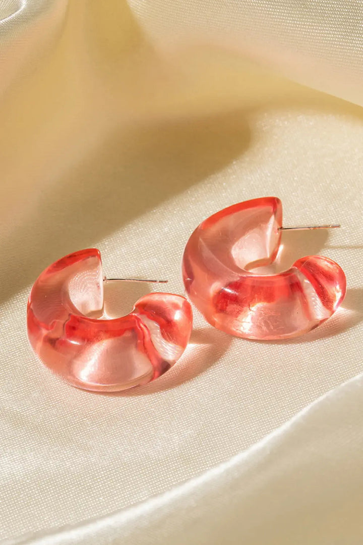 Resin C-Hoop Earrings LOVCIA