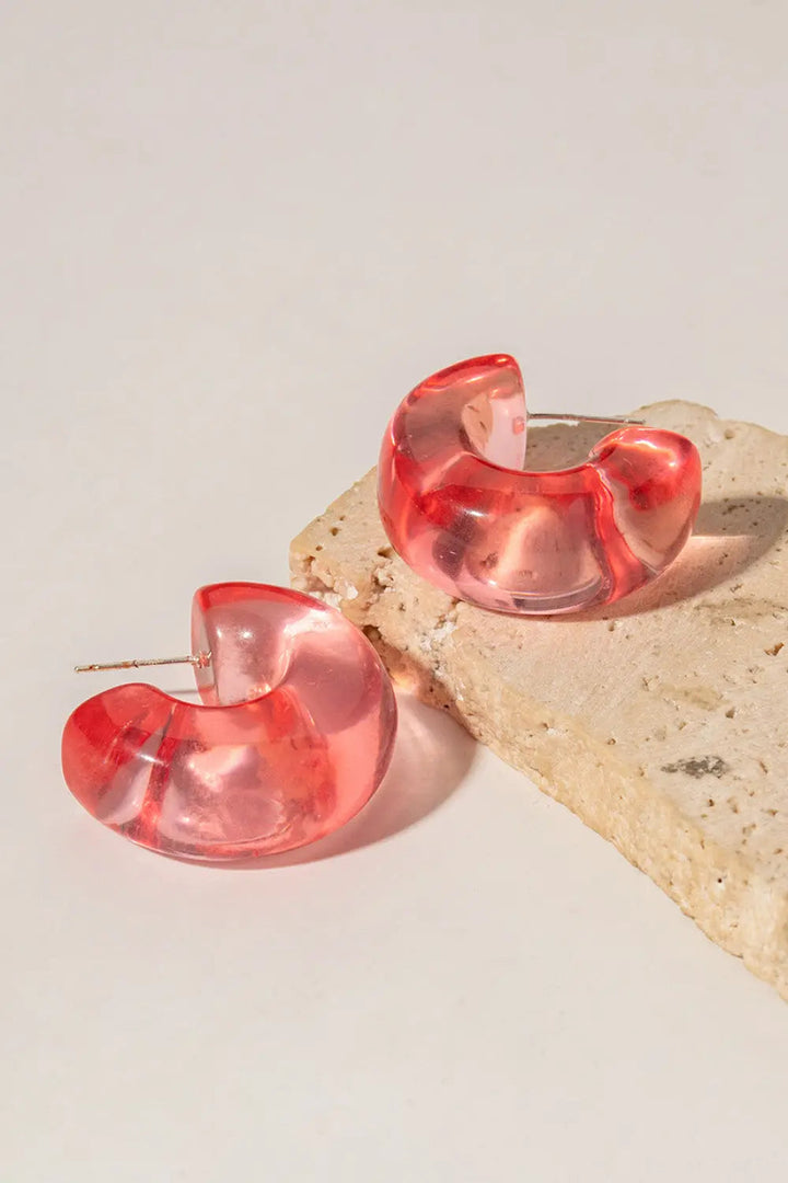 Resin C-Hoop Earrings LOVCIA