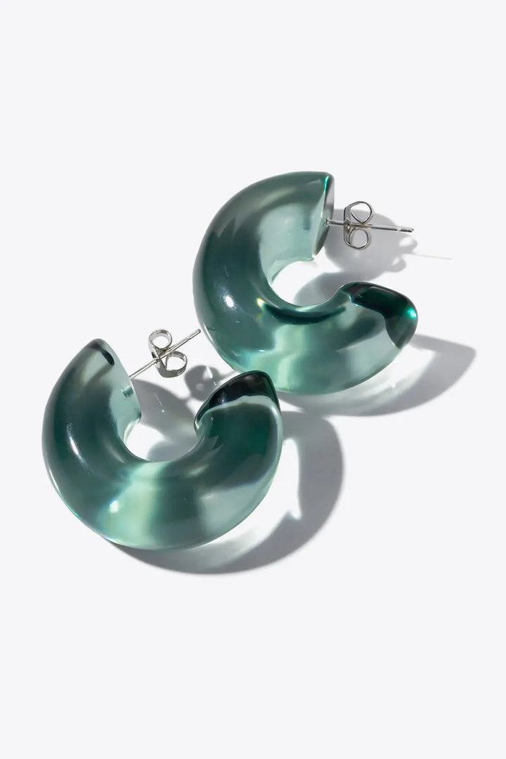 Resin C-Hoop Earrings LOVCIA