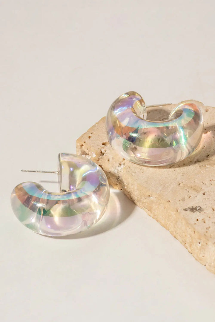 Resin C-Hoop Earrings LOVCIA