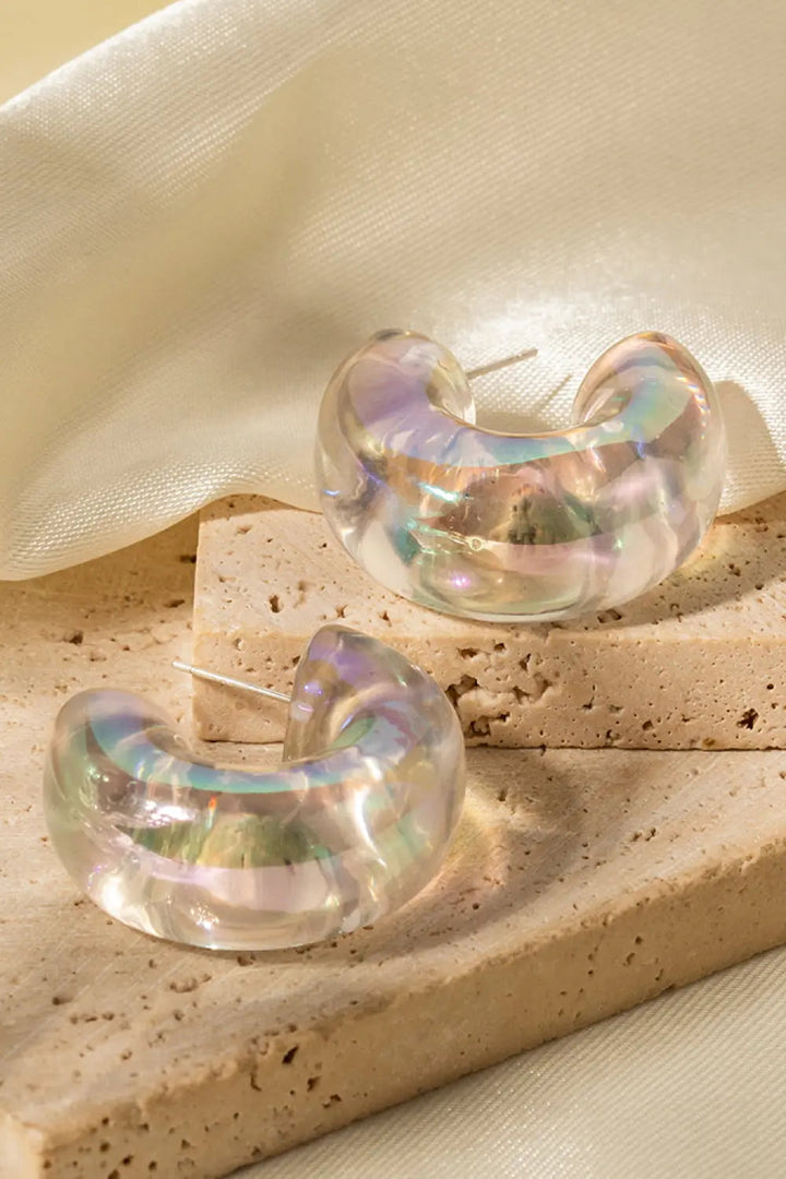 Resin C-Hoop Earrings LOVCIA