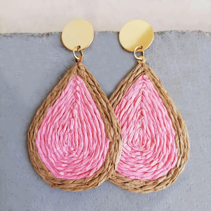 Raffia Grass Teardrop Earrings LOVCIA