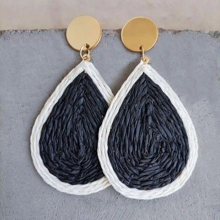 Raffia Grass Teardrop Earrings LOVCIA