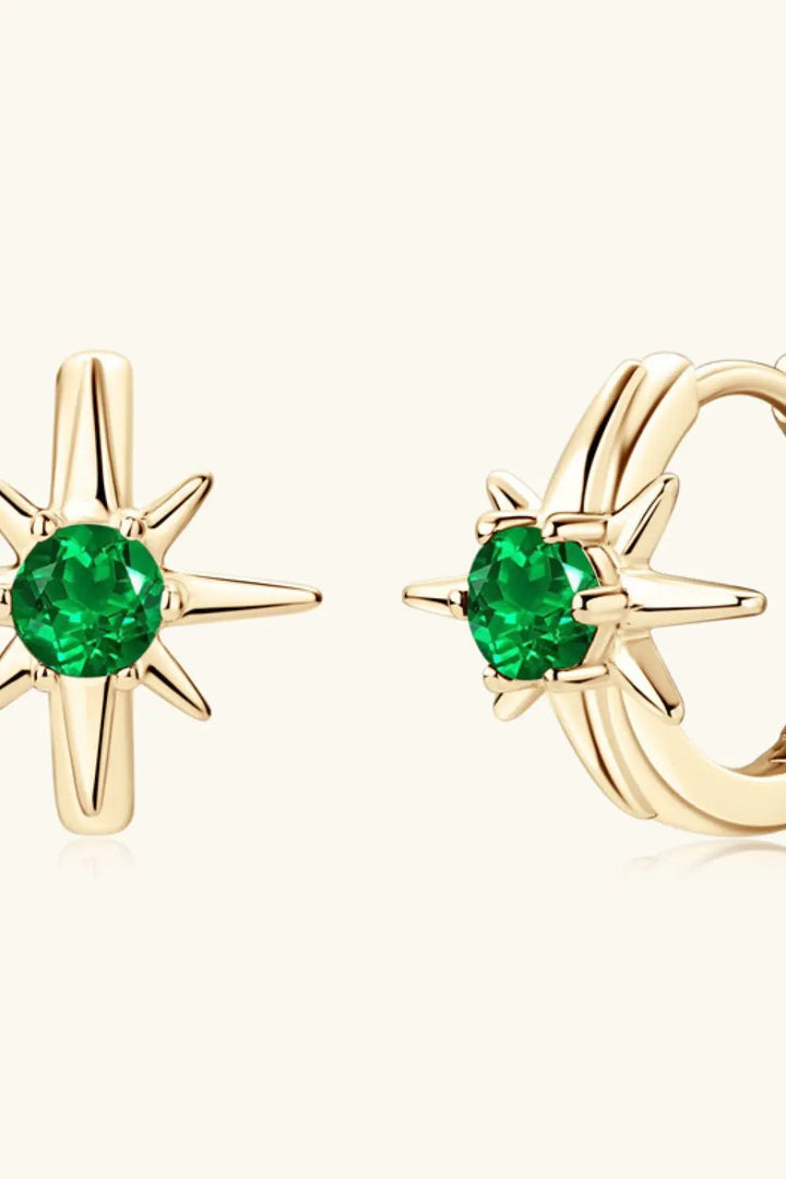 Lab-Grown Emerald Huggie Earrings LOVCIA