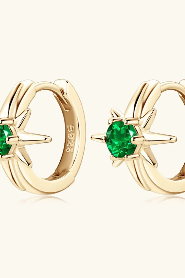 Lab-Grown Emerald Huggie Earrings LOVCIA