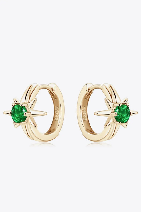 Lab-Grown Emerald Huggie Earrings LOVCIA