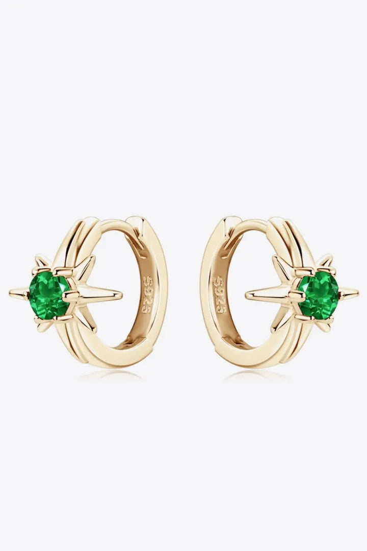 Lab-Grown Emerald Huggie Earrings LOVCIA