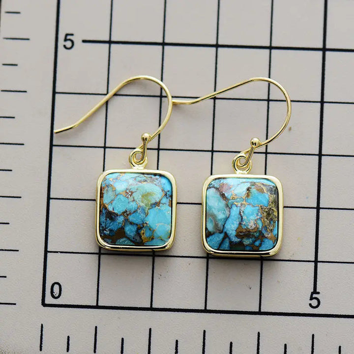 Square Copper Drop Earrings LOVCIA