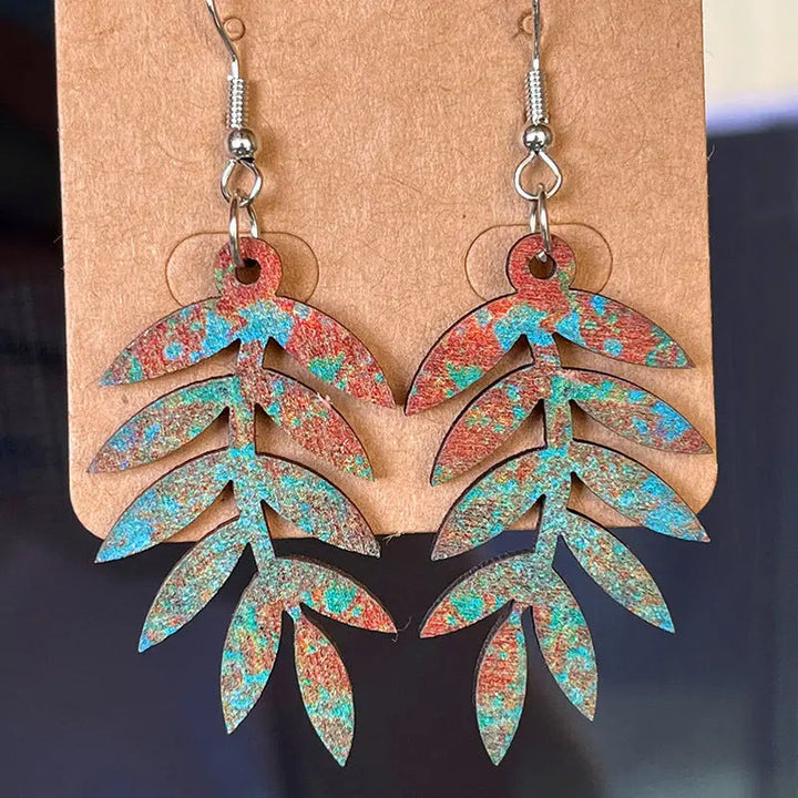 Wooden Dangle Earrings LOVCIA