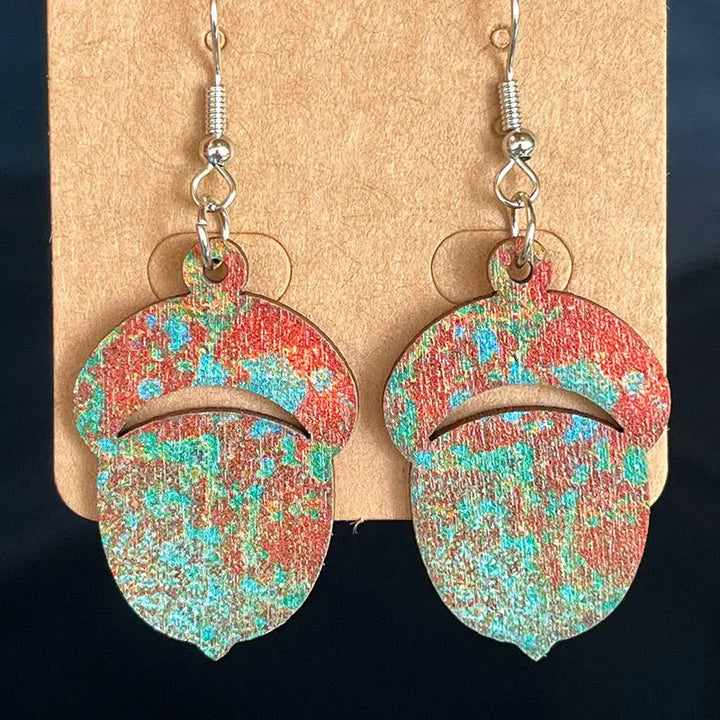 Wooden Dangle Earrings LOVCIA