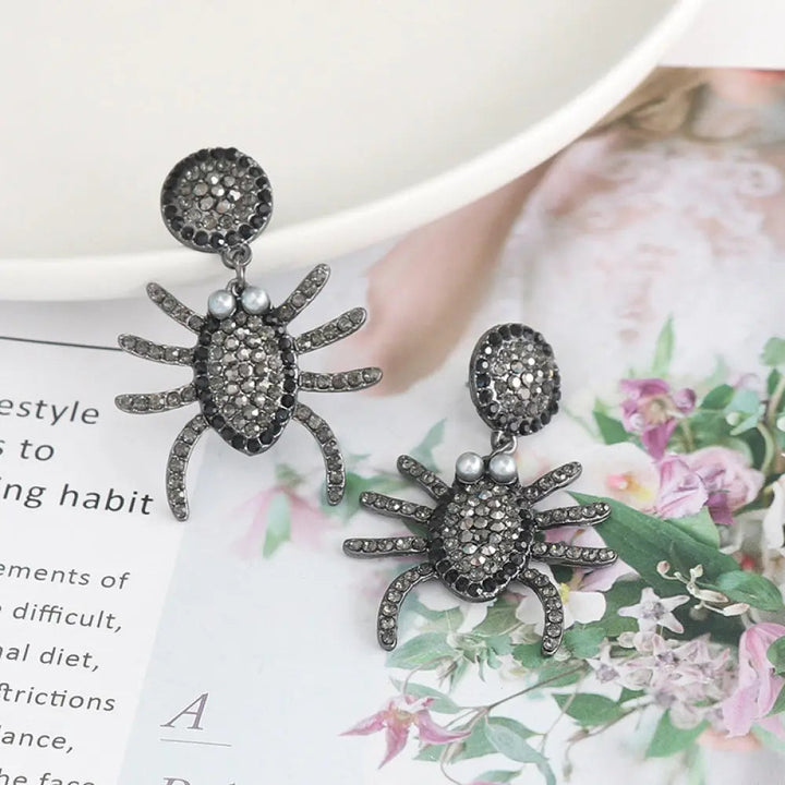 Spider Rhinestone Alloy Earrings LOVCIA