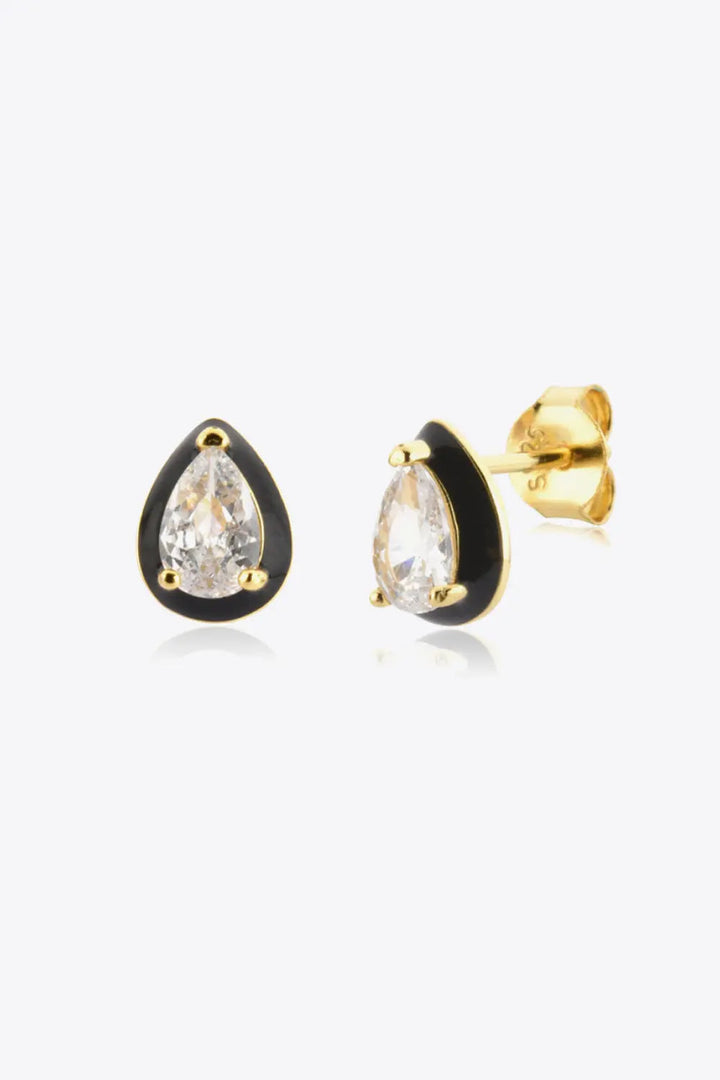 925 Sterling Silver Zircon Teardrop Stud Earrings LOVCIA