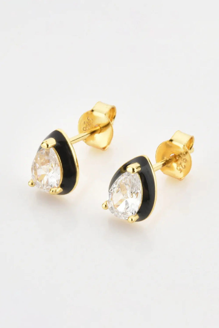 925 Sterling Silver Zircon Teardrop Stud Earrings LOVCIA