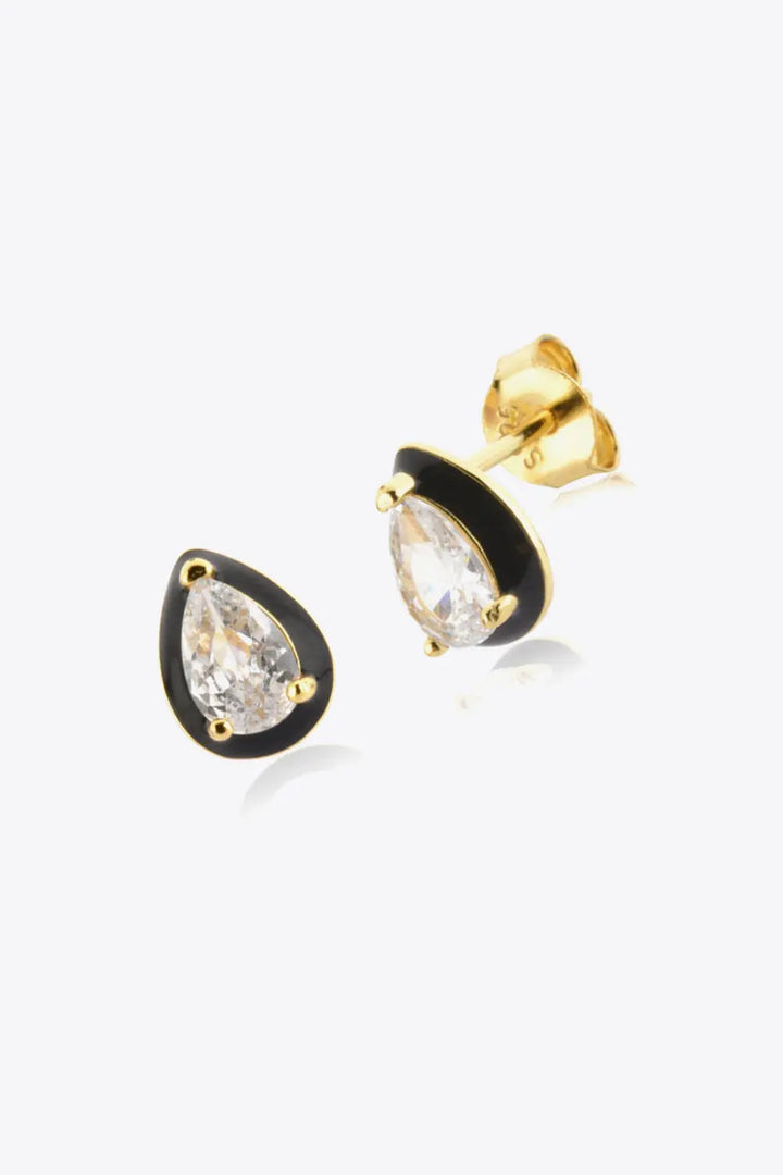 925 Sterling Silver Zircon Teardrop Stud Earrings LOVCIA