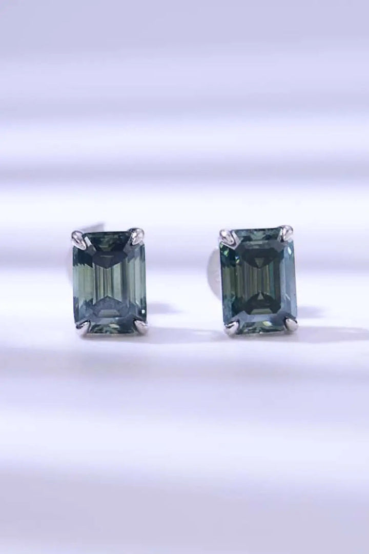 2 Carat Moissanite Stud Earrings in Green LOVCIA