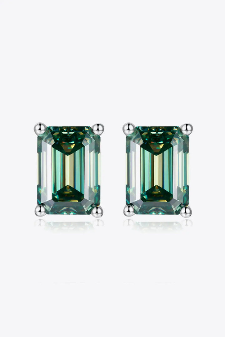 2 Carat Moissanite Stud Earrings in Green LOVCIA