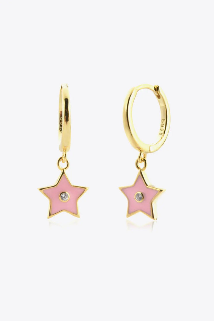 Zircon 925 Sterling Silver Star Drop Earrings LOVCIA