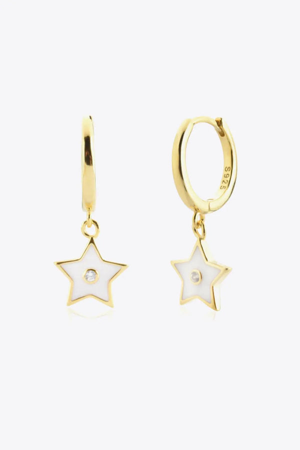 Zircon 925 Sterling Silver Star Drop Earrings LOVCIA