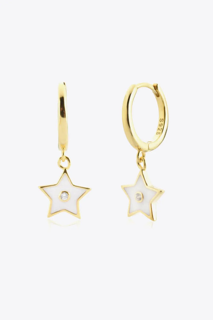 Zircon 925 Sterling Silver Star Drop Earrings LOVCIA