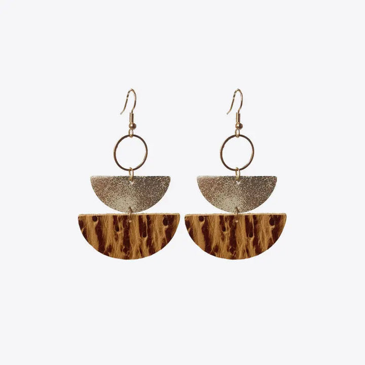 PU Semicircle Drop Earrings LOVCIA