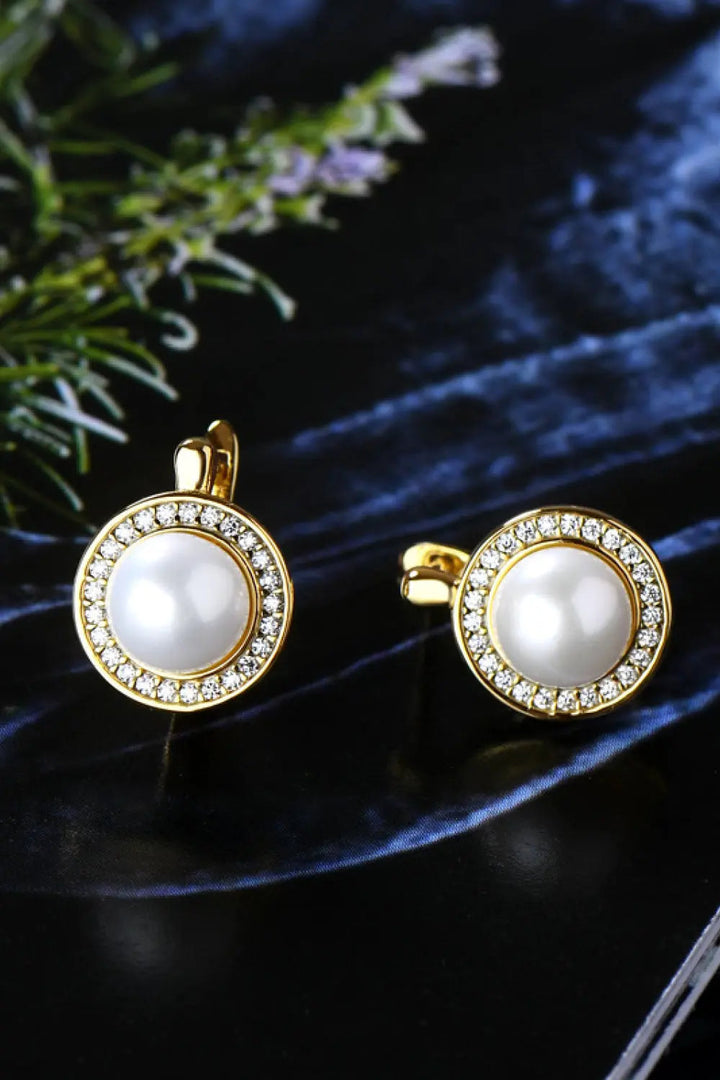 Moissanite Pearl 925 Sterling Silver Earrings LOVCIA