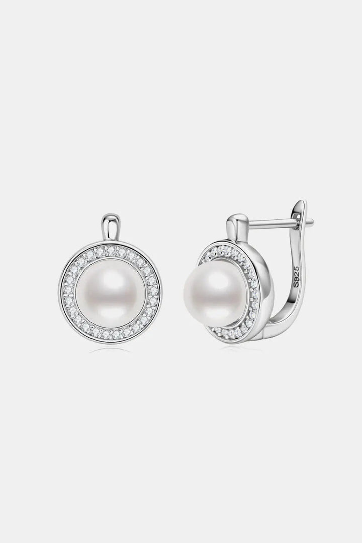 Moissanite Pearl 925 Sterling Silver Earrings LOVCIA