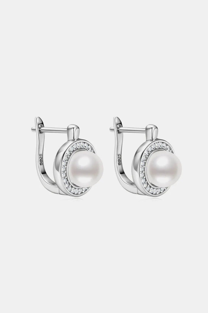 Moissanite Pearl 925 Sterling Silver Earrings LOVCIA