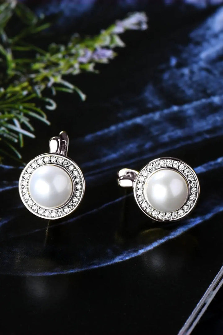 Moissanite Pearl 925 Sterling Silver Earrings LOVCIA