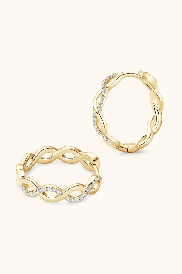 Moissanite Crisscross Hoop Earrings LOVCIA