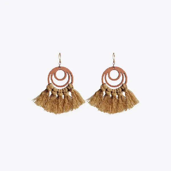 LOVCIA Tassel Detail Geometric Earrings