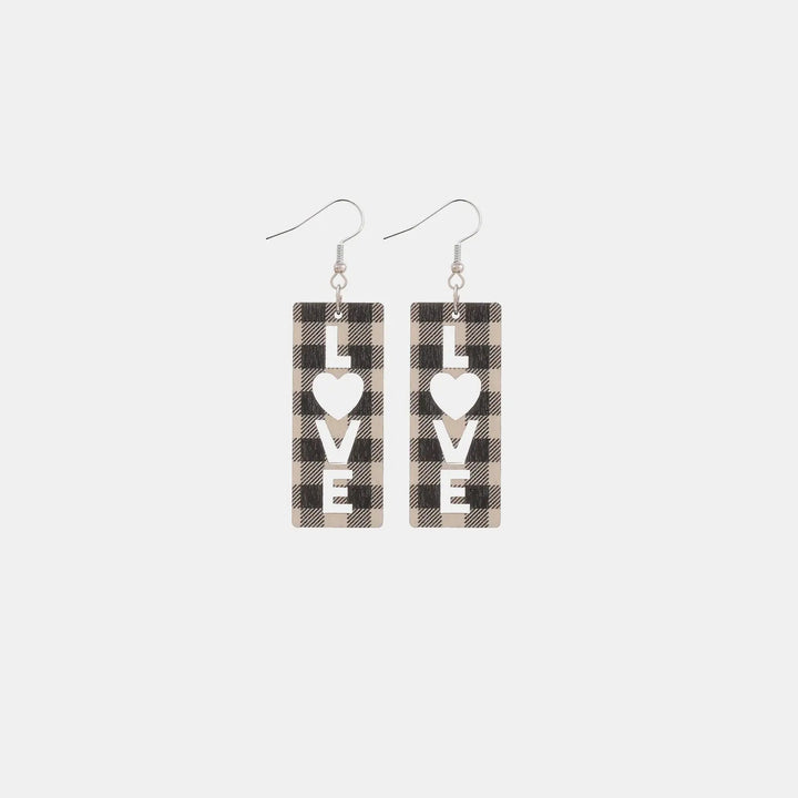 Wooden Cutout Dangle Earrings LOVCIA