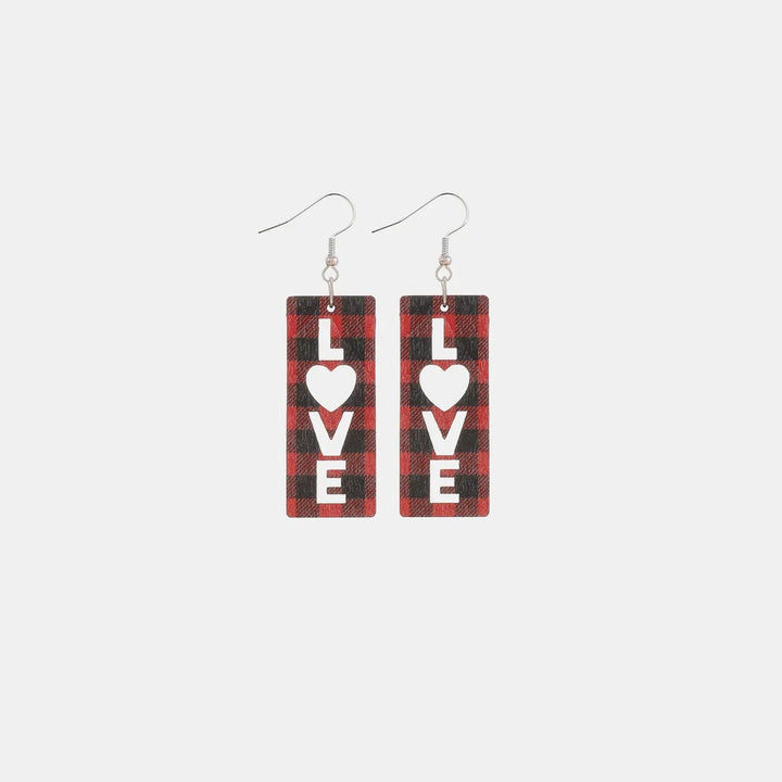 Wooden Cutout Dangle Earrings LOVCIA