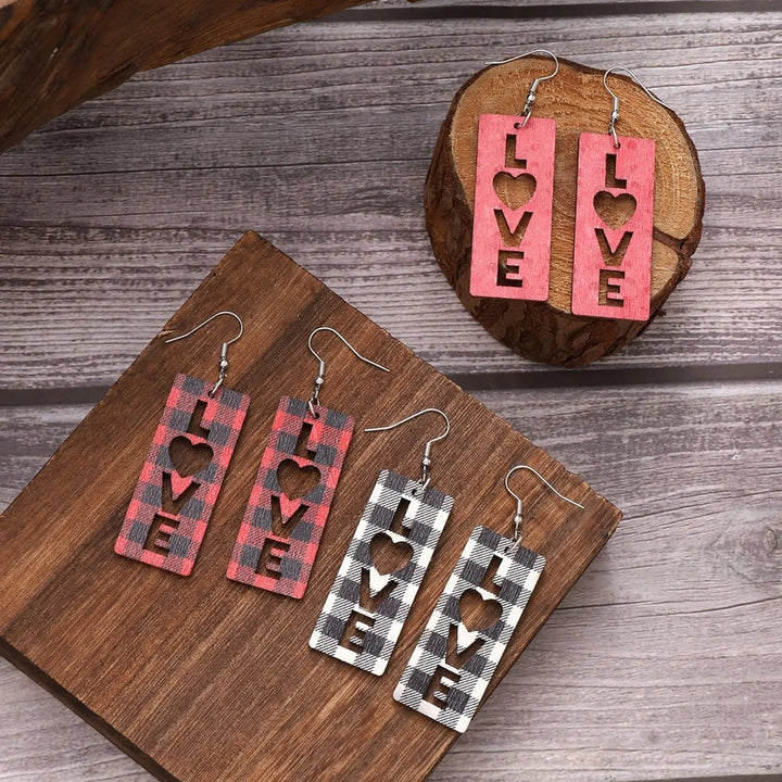 Wooden Cutout Dangle Earrings LOVCIA