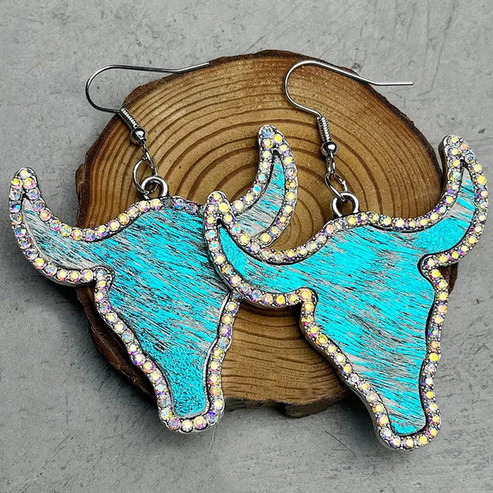 Rhinestone Bull Earrings LOVCIA