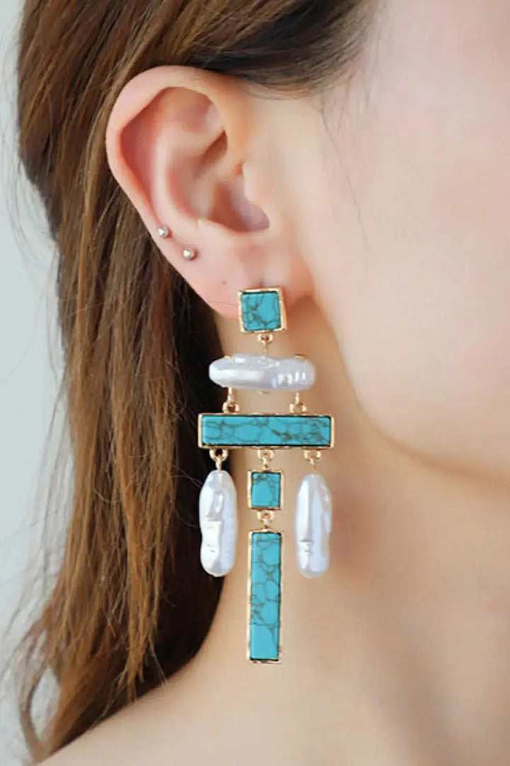 LOVCIA Turquoise Alloy Earrings