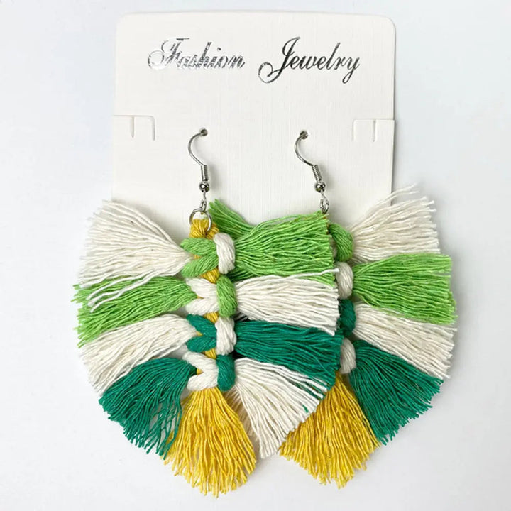 Fringe Detail Dangle Earrings LOVCIA