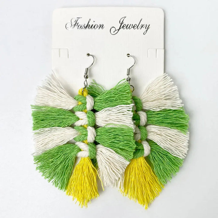 Fringe Detail Dangle Earrings LOVCIA