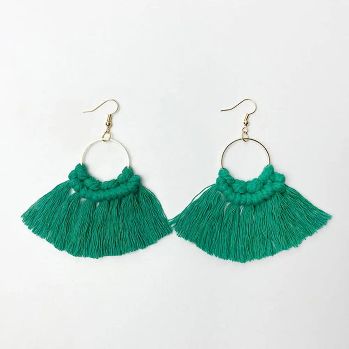 Fringe Detail Dangle Earrings LOVCIA