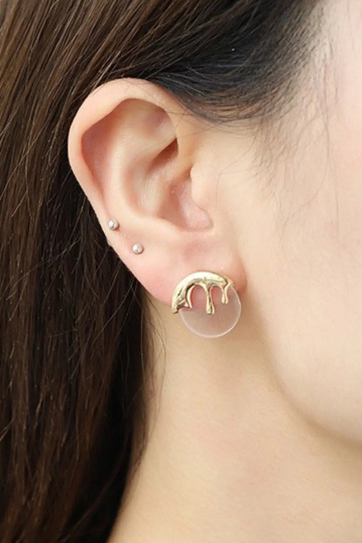 Zinc Alloy and Acetate Stud Earrings LOVCIA