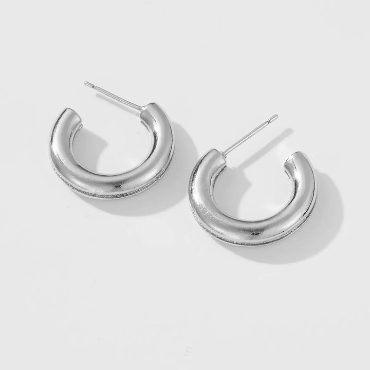 925 Sterling Silver C-Hoop Earrings LOVCIA