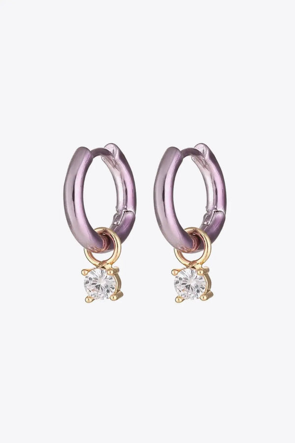 Zircon Huggie Drop Earrings LOVCIA