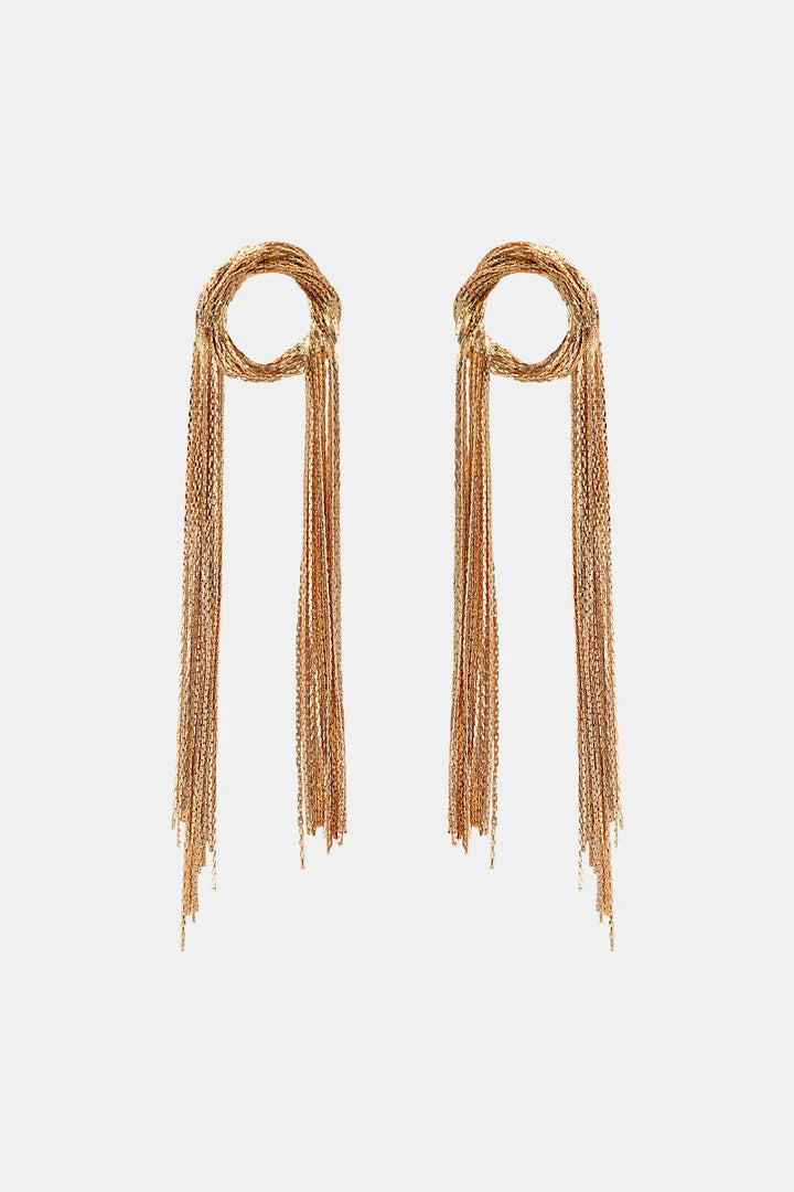 Round Shape Fringed Copper Earrings LOVCIA