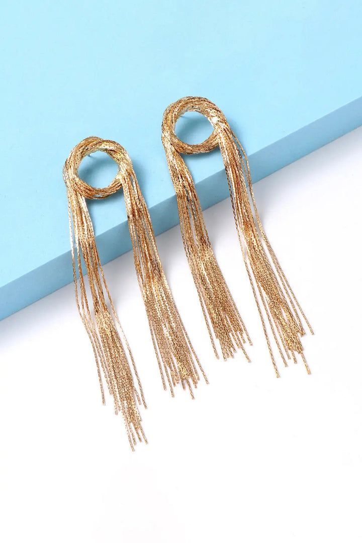 Round Shape Fringed Copper Earrings LOVCIA