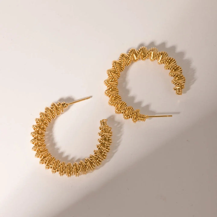 18K Gold-Plated Stainless Steel C-Hoop Earrings LOVCIA