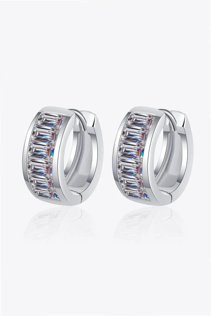 1.8 Carat Moissanite 925 Sterling Silver Huggie Earrings LOVCIA