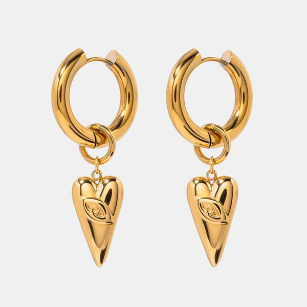 Stainless Steel Heart Dangle Earrings LOVCIA