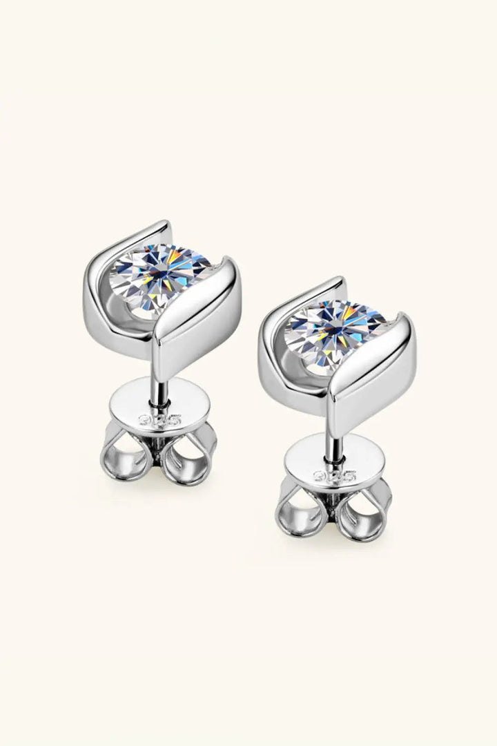 1 Carat Moissanite 925 Sterling Silver Stud Earrings LOVCIA