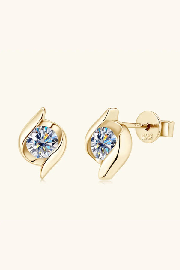 LOVCIA 1 Carat Moissanite 925 Sterling Silver Stud Earrings