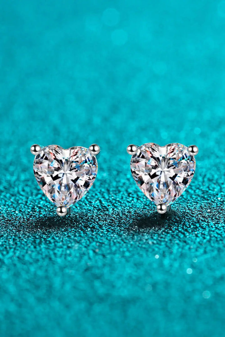 2 Carat Moissanite Heart-Shaped Stud Earrings LOVCIA